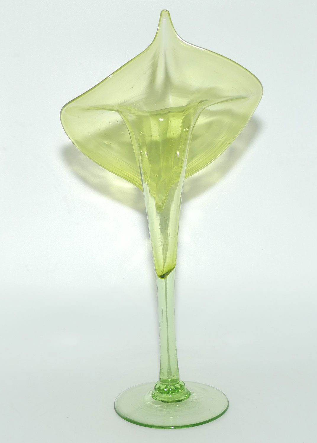 Victorian era Citrine Uranium Glass Jack in the Pulpit vase