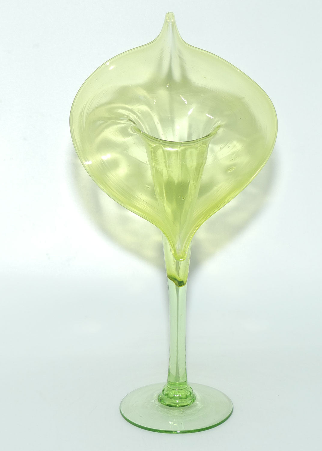 Victorian era Citrine Uranium Glass Jack in the Pulpit vase