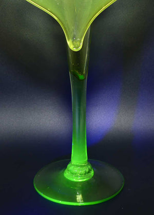 Victorian era Citrine Uranium Glass Jack in the Pulpit vase