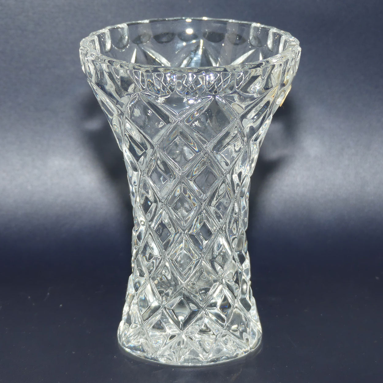 Small Diamond Cut Crystal vase | 12.5cms tall