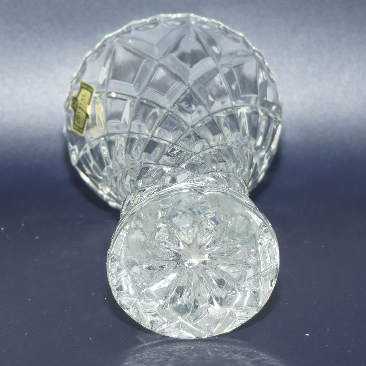 Small Diamond Cut Crystal vase | 12.5cms tall