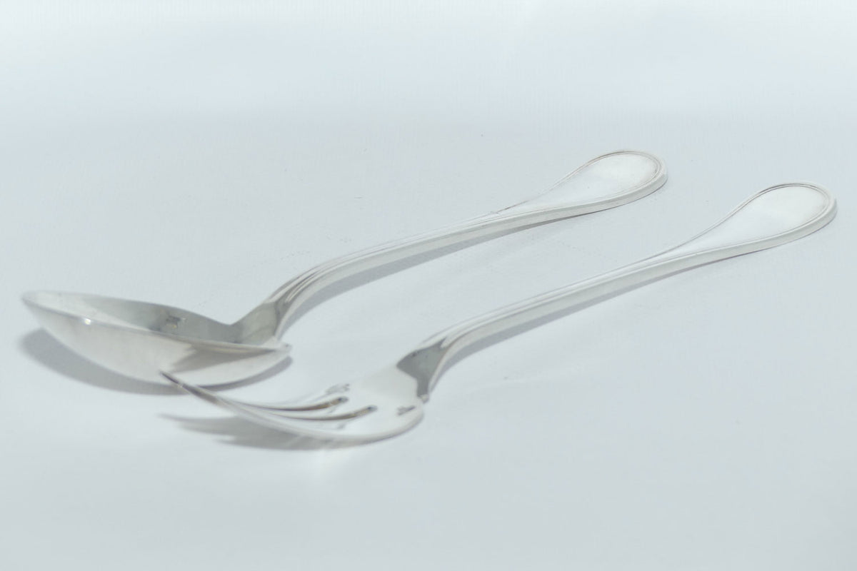 Christofle France | Albi design | Vegetable Server Pair | Spoon and Fork | 25.5cm long