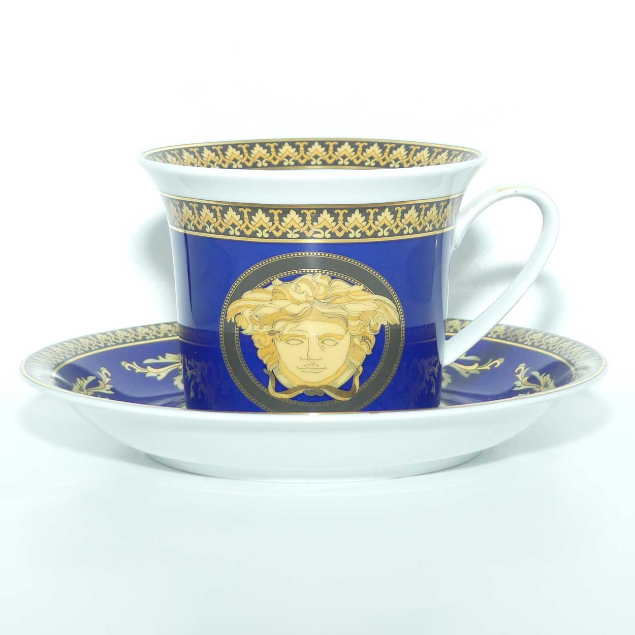 Rosenthal Versace Medusa Blue tea cup and saucer