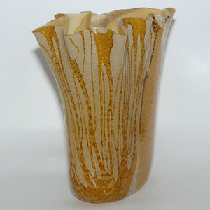 Vetro Artistico Murano Glass large gold fleck vase | Artist Signed