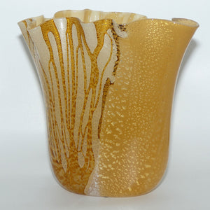 Vetro Artistico Murano Glass large gold fleck vase | Artist Signed