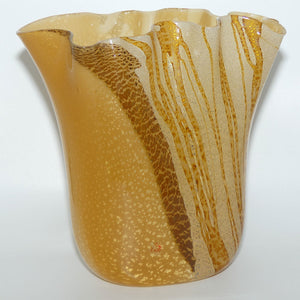 Vetro Artistico Murano Glass large gold fleck vase | Artist Signed