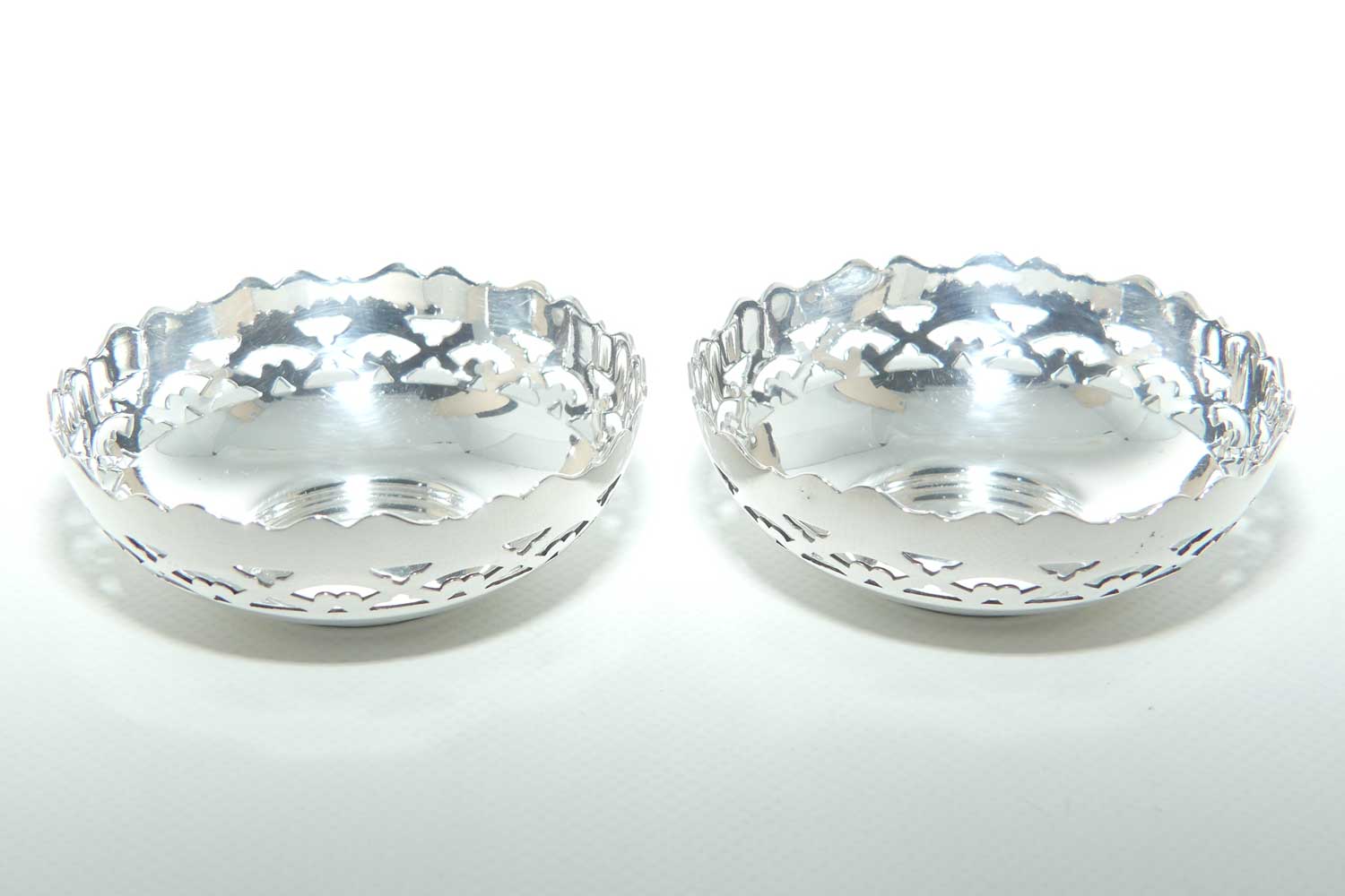 Pair of Viceroy Plate | Silver Plate pierced gallery bowls