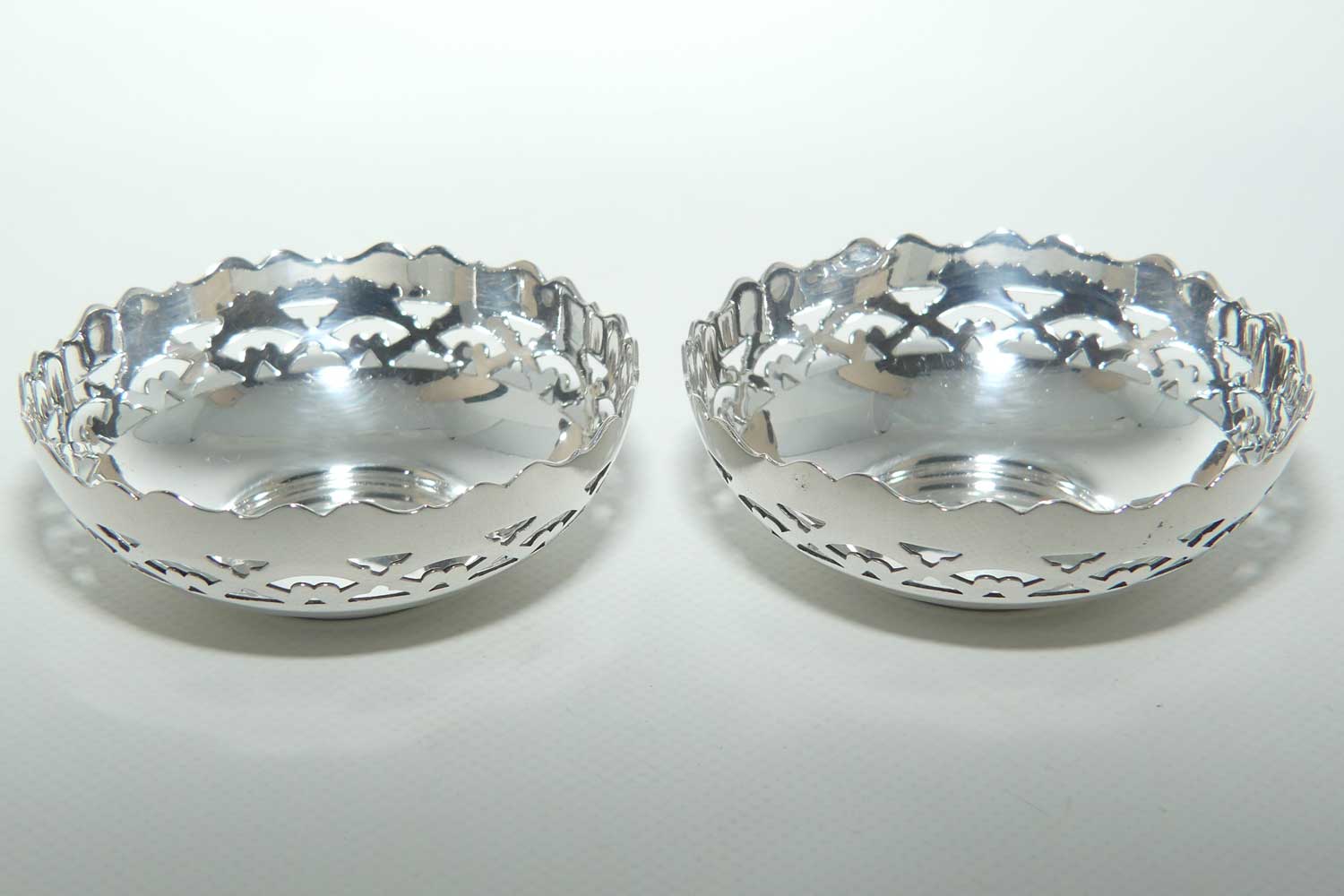 Pair of Viceroy Plate | Silver Plate pierced gallery bowls