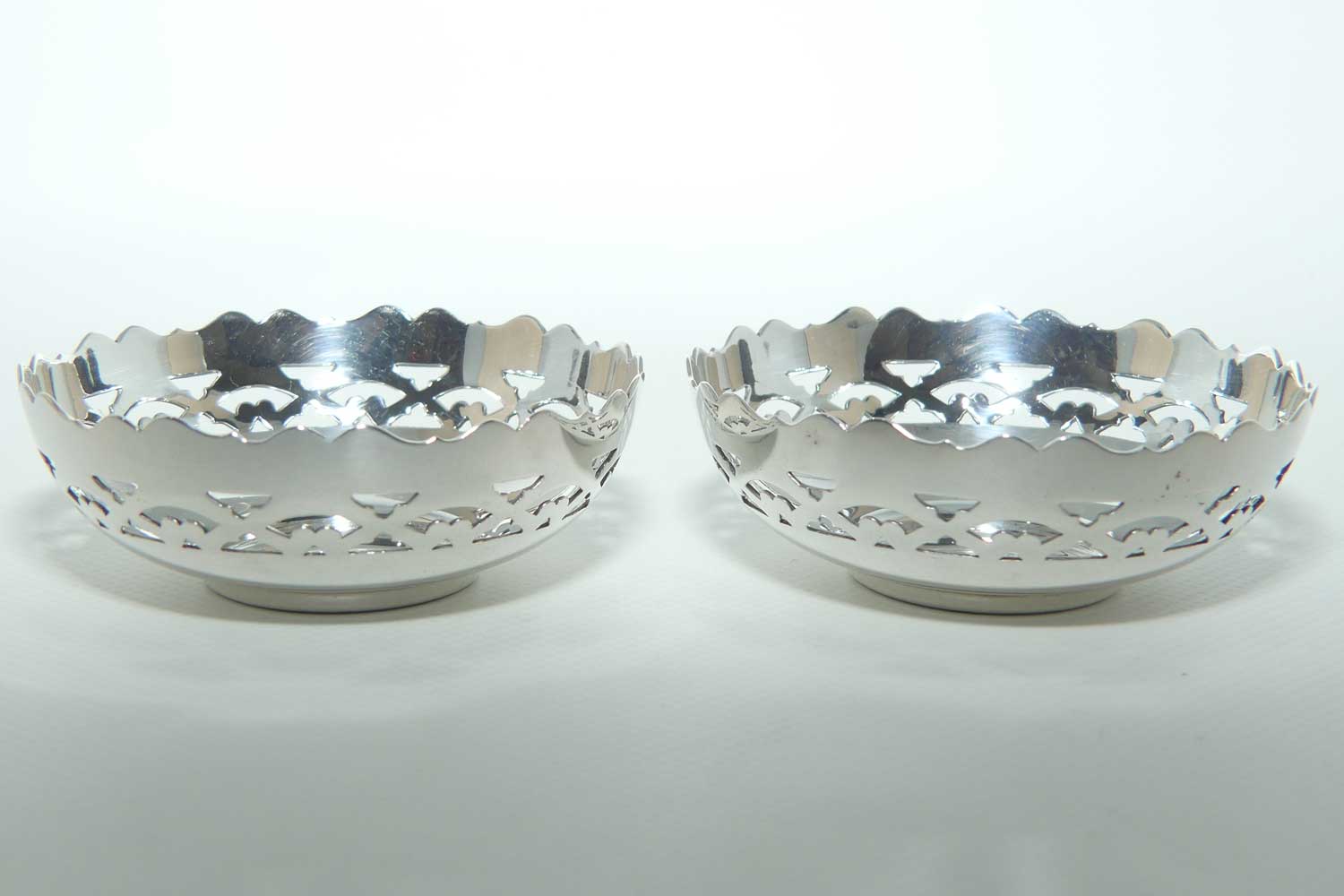 Pair of Viceroy Plate | Silver Plate pierced gallery bowls
