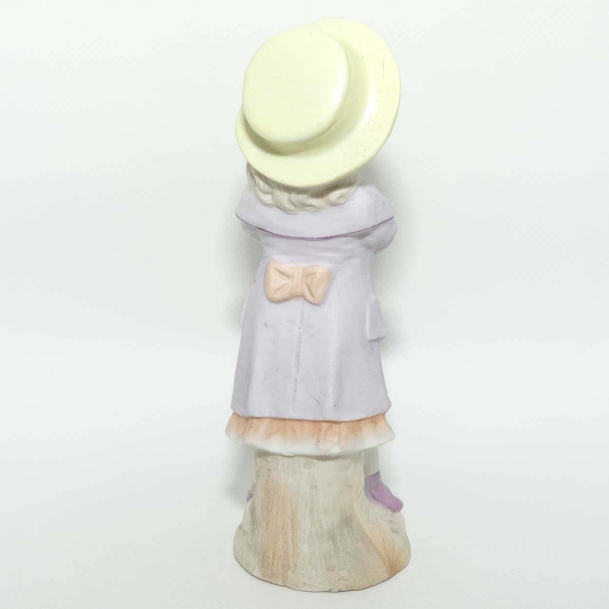 Victorian era Bisque figure of a Girl in Yellow Bonnet