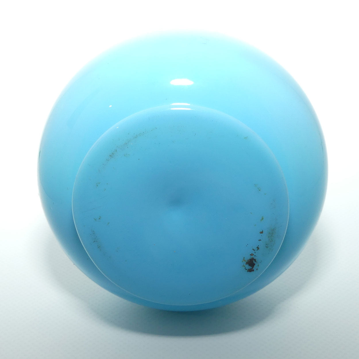 Victorian era Hand Enamelled vase on Turquoise Glass body