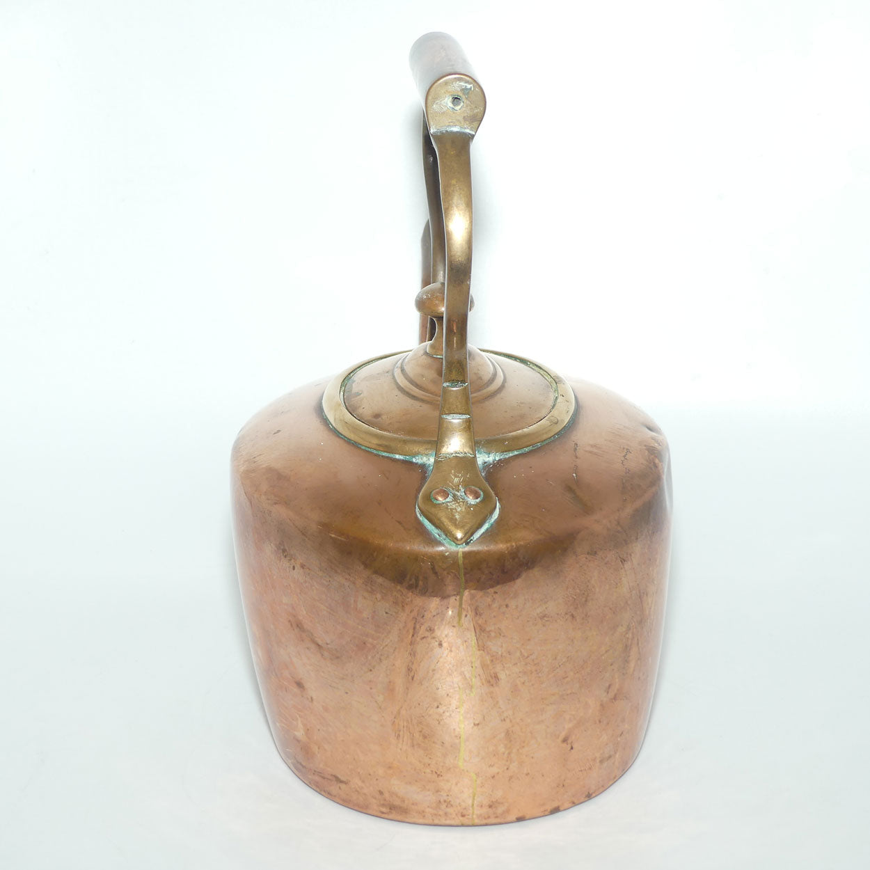 Victorian era Brass and Copper Kettle | marked JB to base