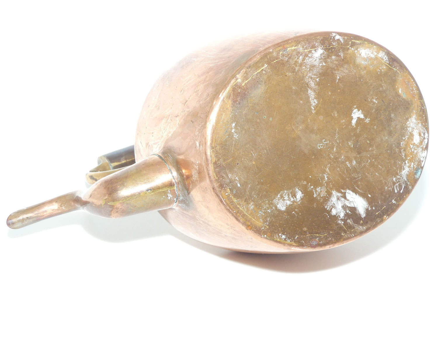 Victorian era Brass and Copper Kettle | marked JB to base