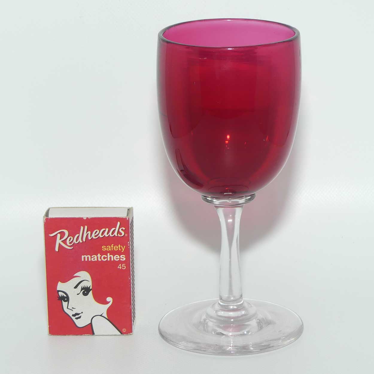 Victorian Cranberry Wine glass c.1880 | #2