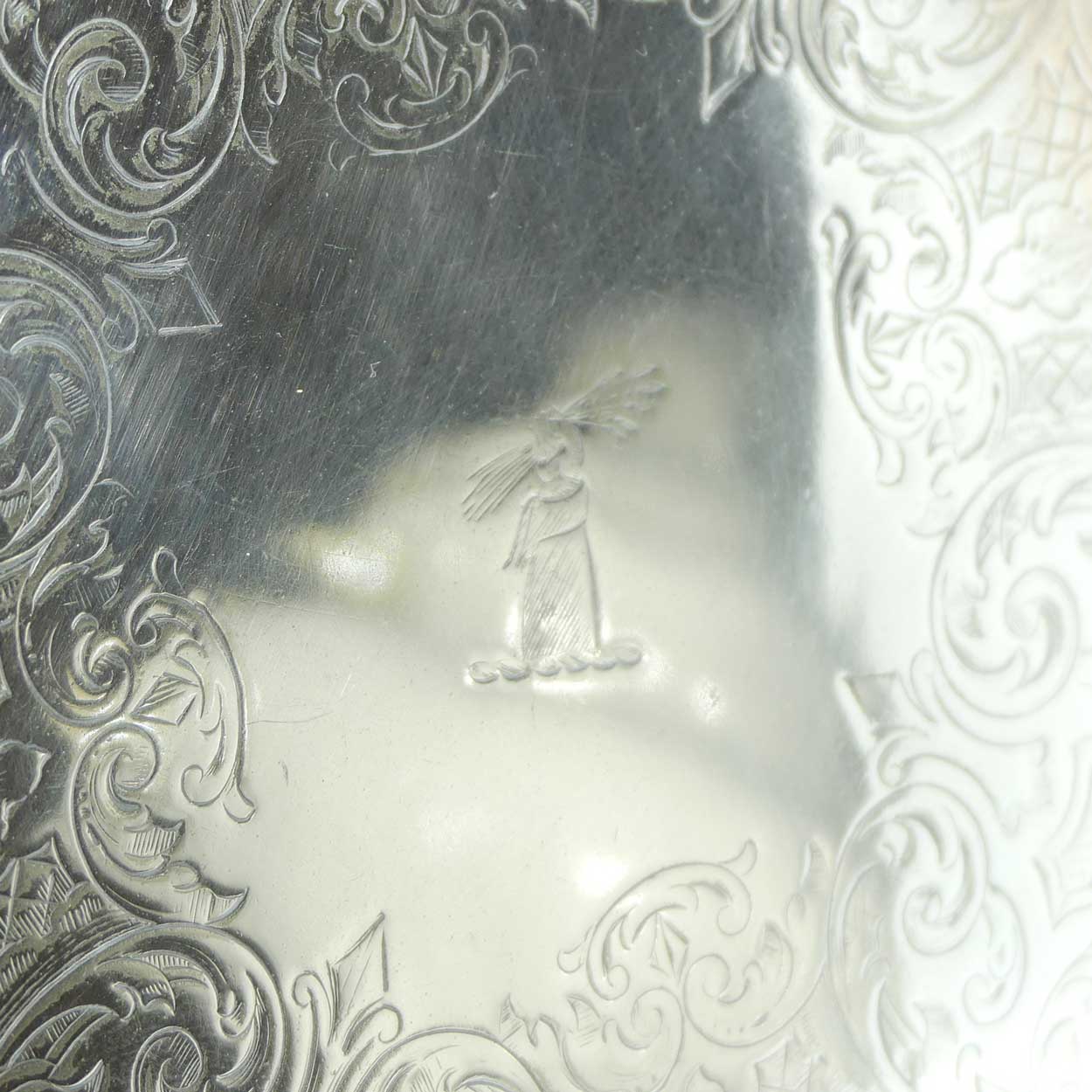 Victorian era Silver Plated salver with Ball and Claw feet