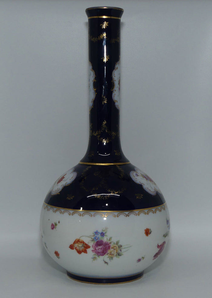 A Vignaud Limoges France tall floral decorated vase