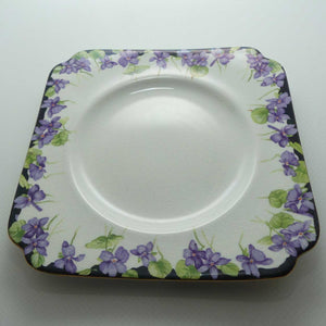 Royal Doulton Violets pattern trio | H3747 | Violets with Black Border