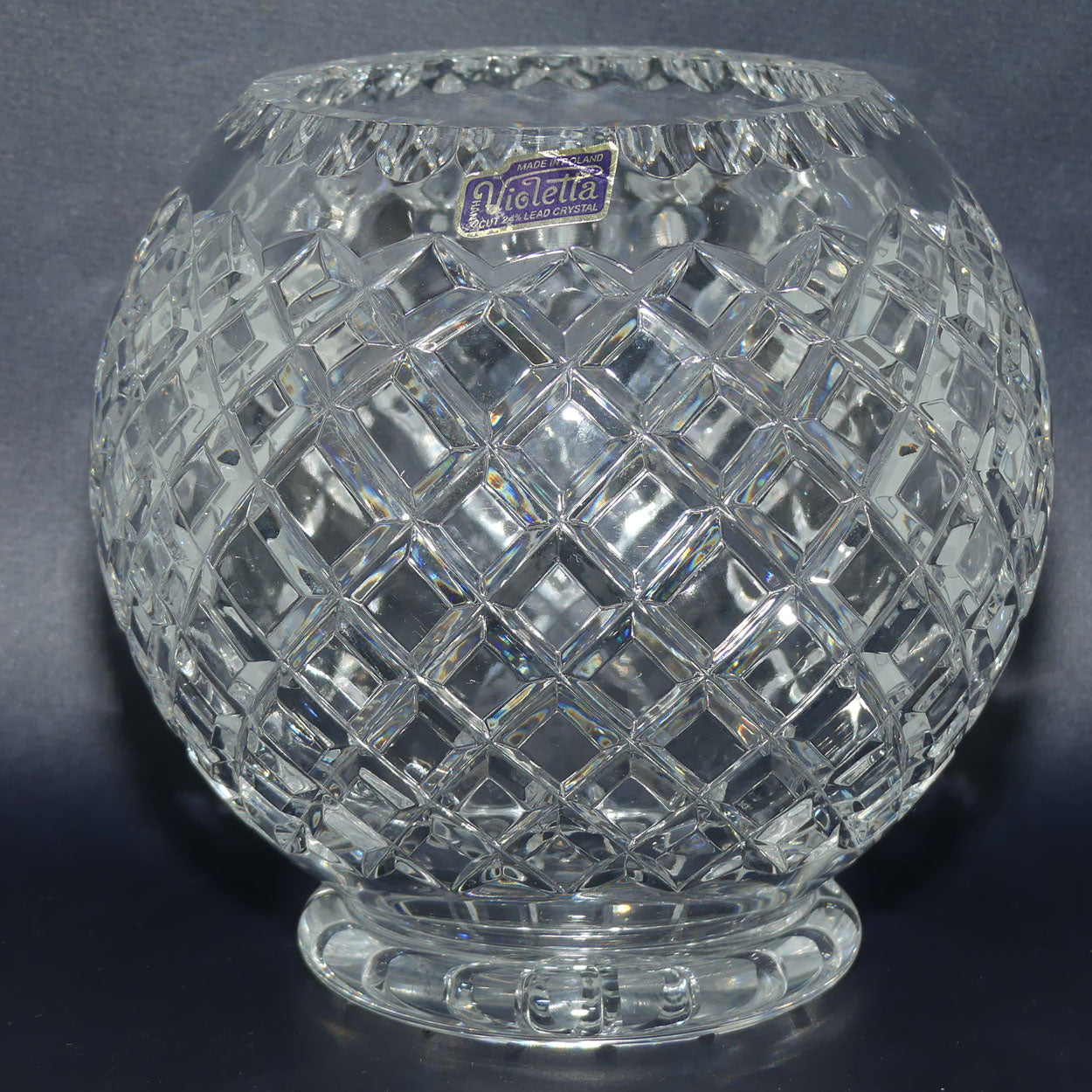 Small Diamond Cut Crystal Witches bowl | Violetta Made in Poland