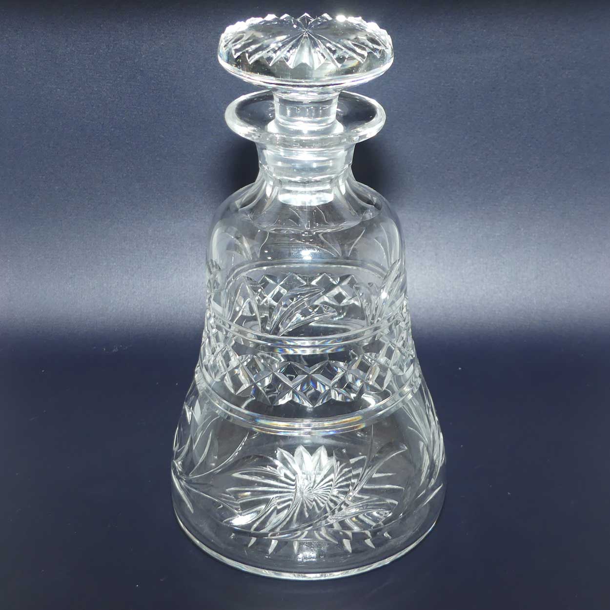 Stuart Crystal England waisted shape mushroom top decanter