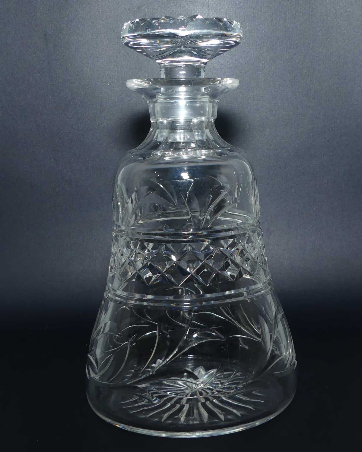 Stuart Crystal England waisted shape mushroom top decanter