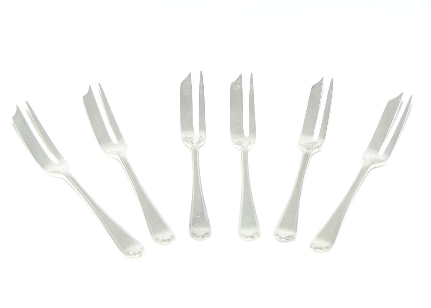 Set of 6 Walker and Hall | Silver Plated cake forks | Thread design | 12.3cm