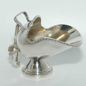 Walker and Hall silver plated sugar scuttle and hod