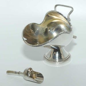 Walker and Hall silver plated sugar scuttle and hod