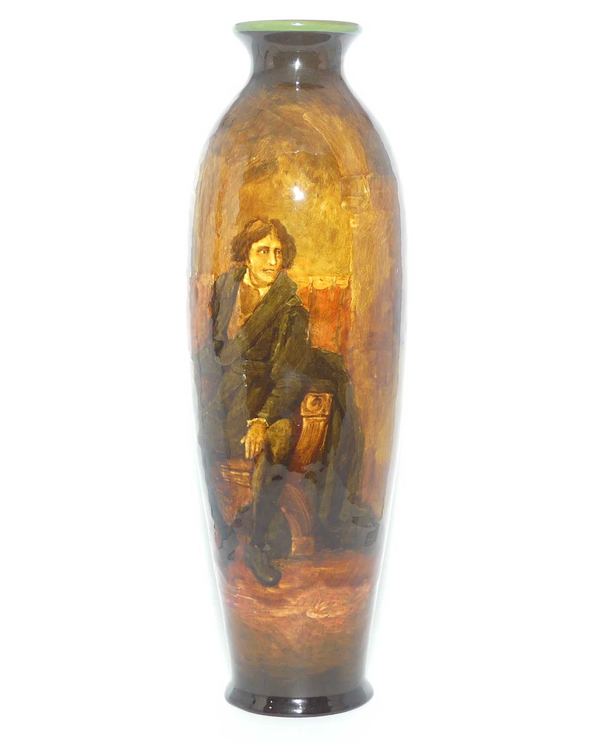 Royal Doulton Holbein glaze hand painted tall vase depicting Hamlet | by W Nunn