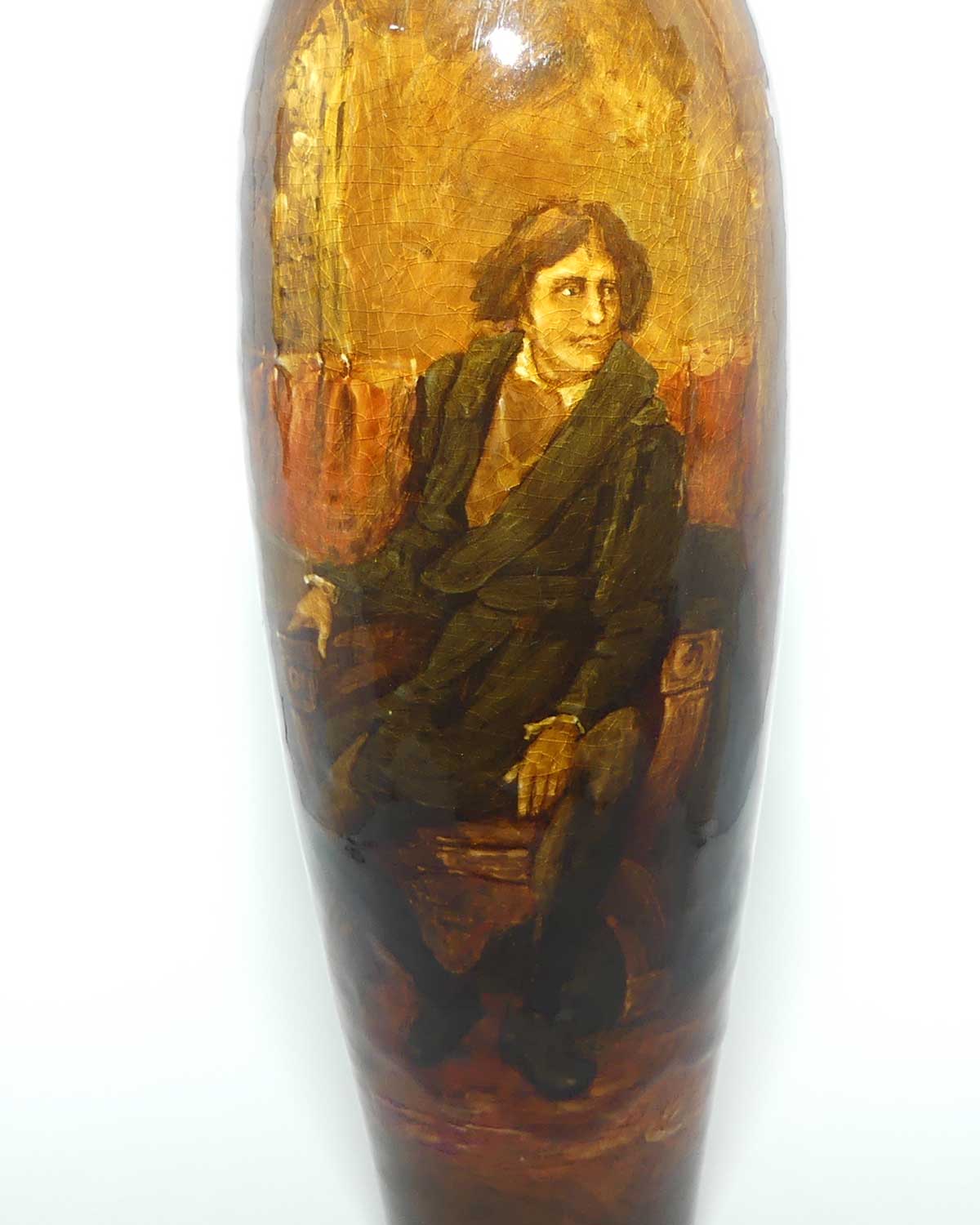 Royal Doulton Holbein glaze hand painted tall vase depicting Hamlet | by W Nunn