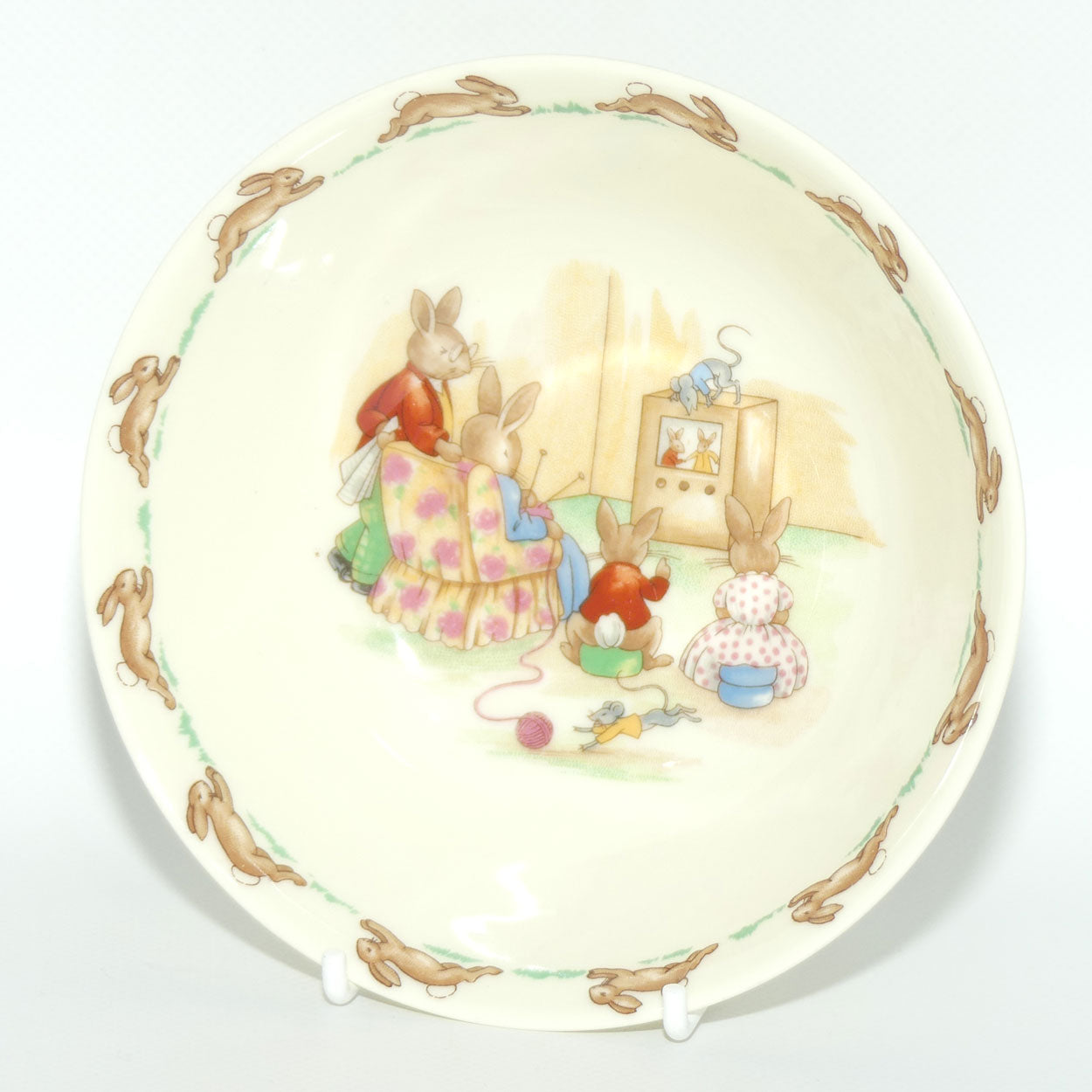 Royal Doulton Bunnykins Television Time cereal bowl