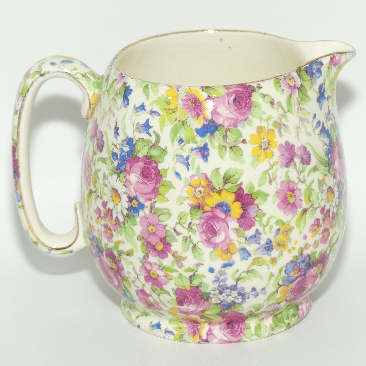 Royal Winton Summertime Chintz GLOBE shape milk jug