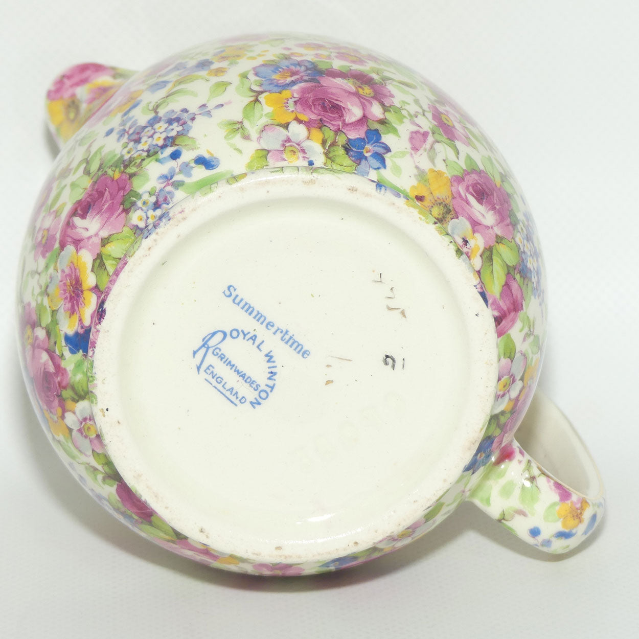 Royal Winton Summertime Chintz GLOBE shape milk jug