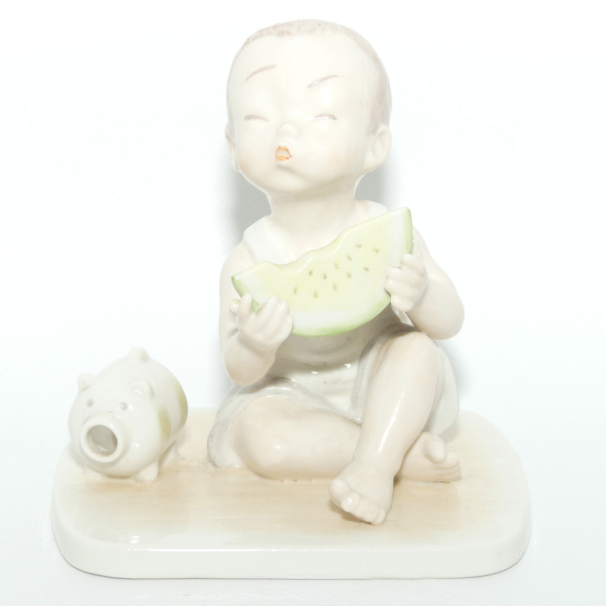 Noritake Pottery Gosaku Kojima Doji Doll series figurine | Boy with Watermelon