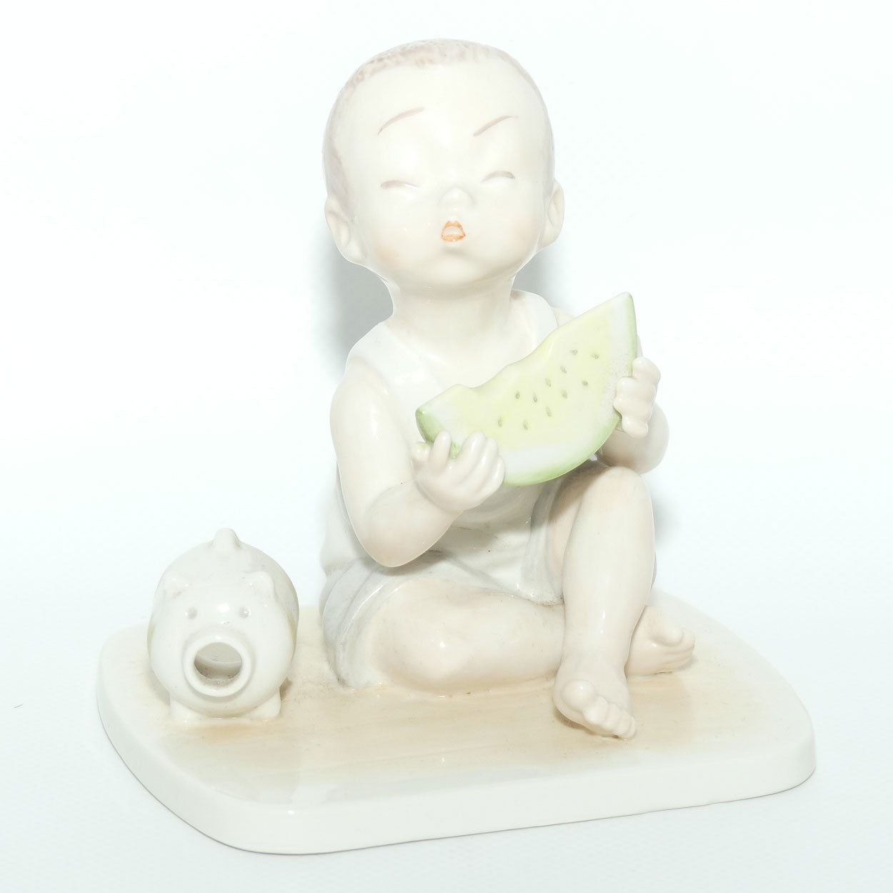 Noritake Pottery Gosaku Kojima Doji Doll series figurine | Boy with Watermelon