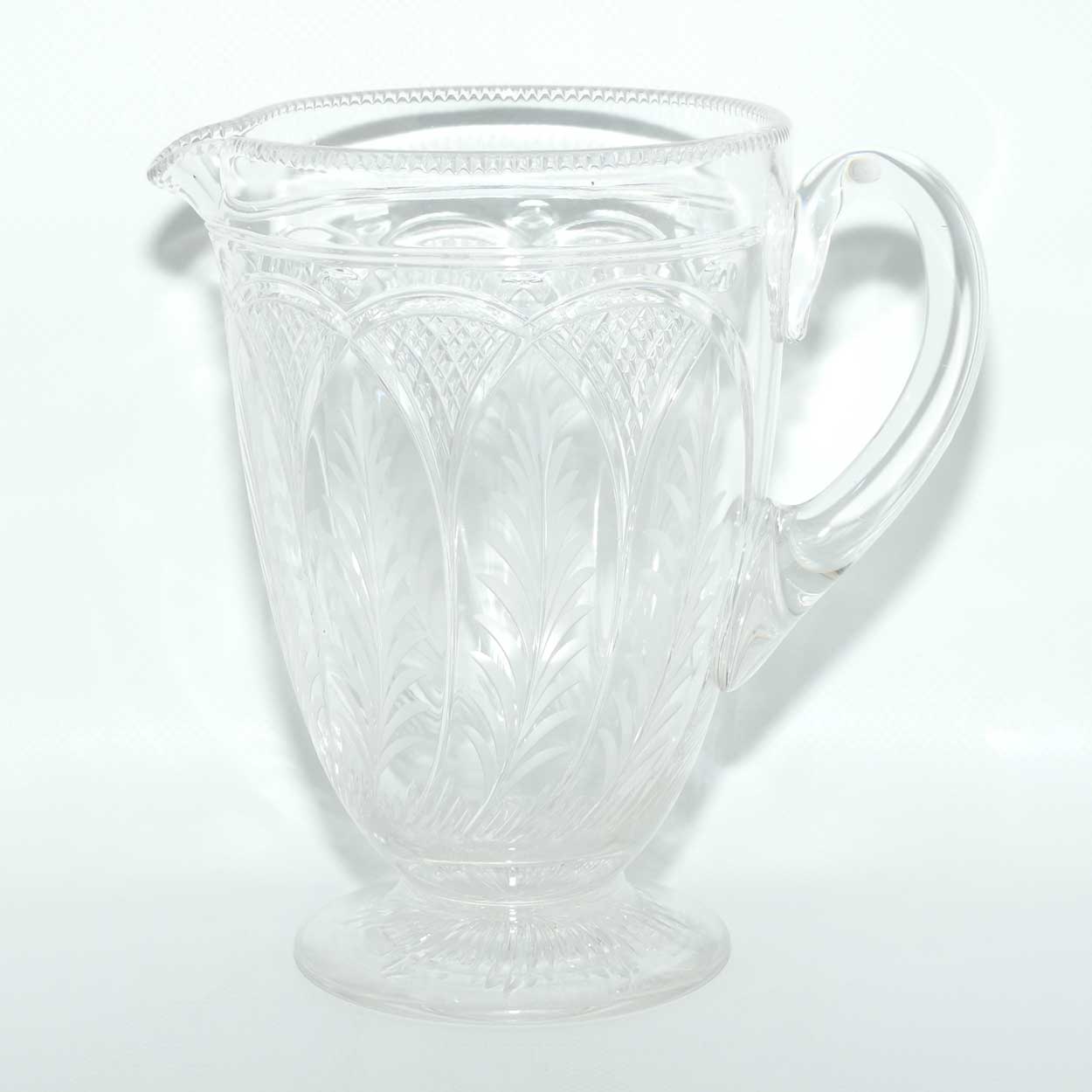 Fine quality Walsh Crystal England water jug and 4 tumblers | Fern pattern