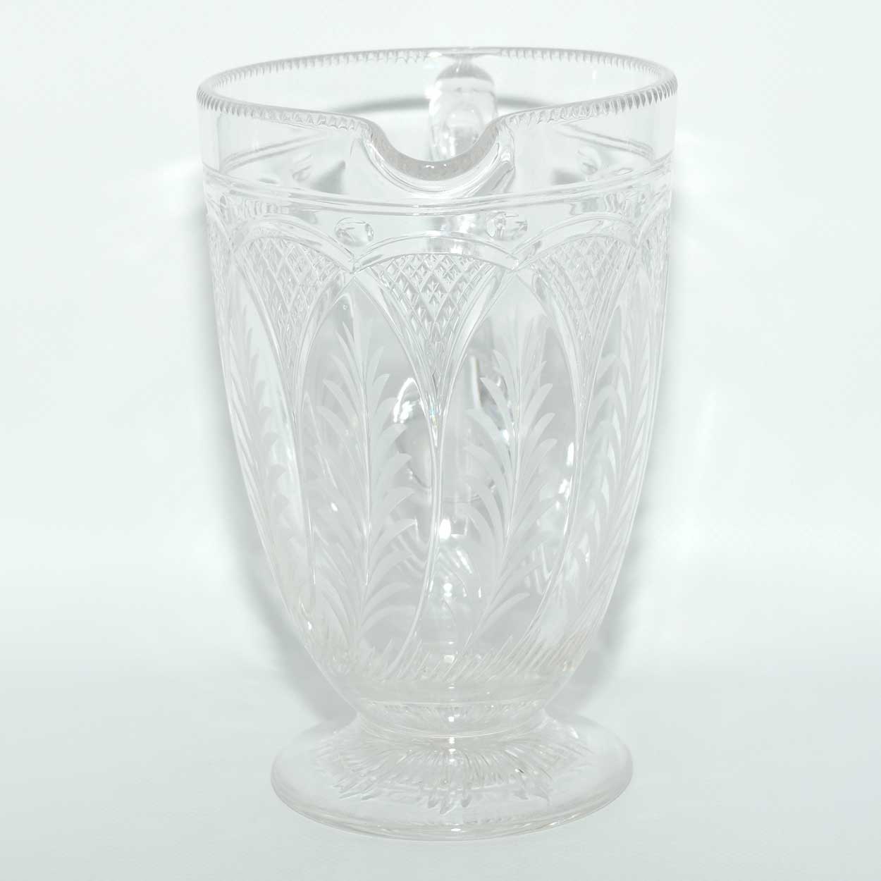 Fine quality Walsh Crystal England water jug and 4 tumblers | Fern pattern