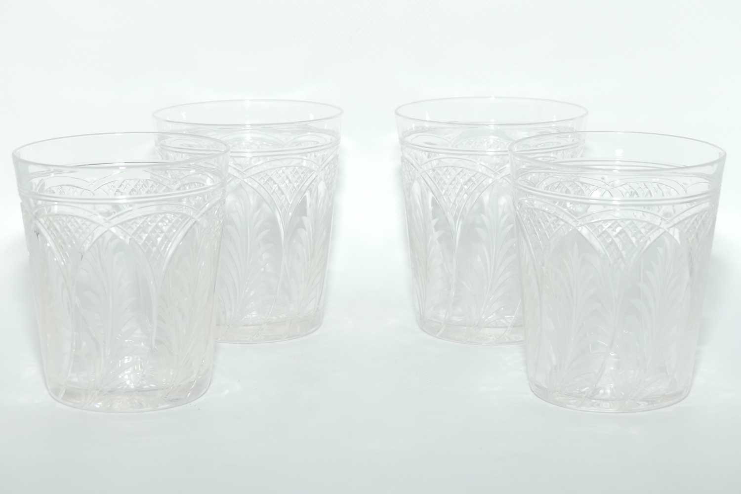 Fine quality Walsh Crystal England water jug and 4 tumblers | Fern pattern