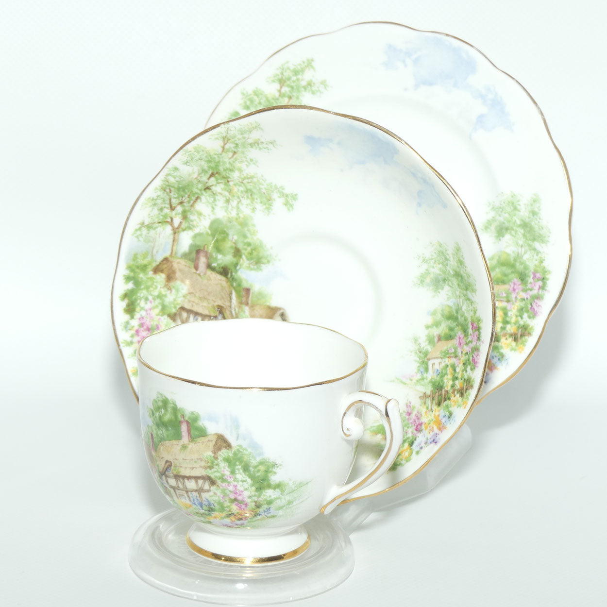 Roslyn Bone China Wayside tea trio