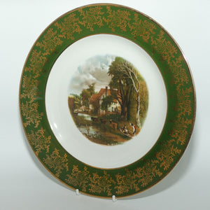 Weatherby Royal Falcon English Scene plate | Green and Gilt border