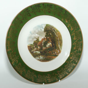 Weatherby Royal Falcon English Scene plate | Green and Gilt border