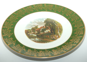 Weatherby Royal Falcon English Scene plate | Green and Gilt border