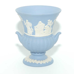 Wedgwood Jasper | White on Pale Blue | Maidens Campagna shape vase | #3