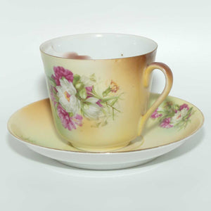 Wehinger & Co Austria Moustache cup and saucer | Floral Decorated | c.1905