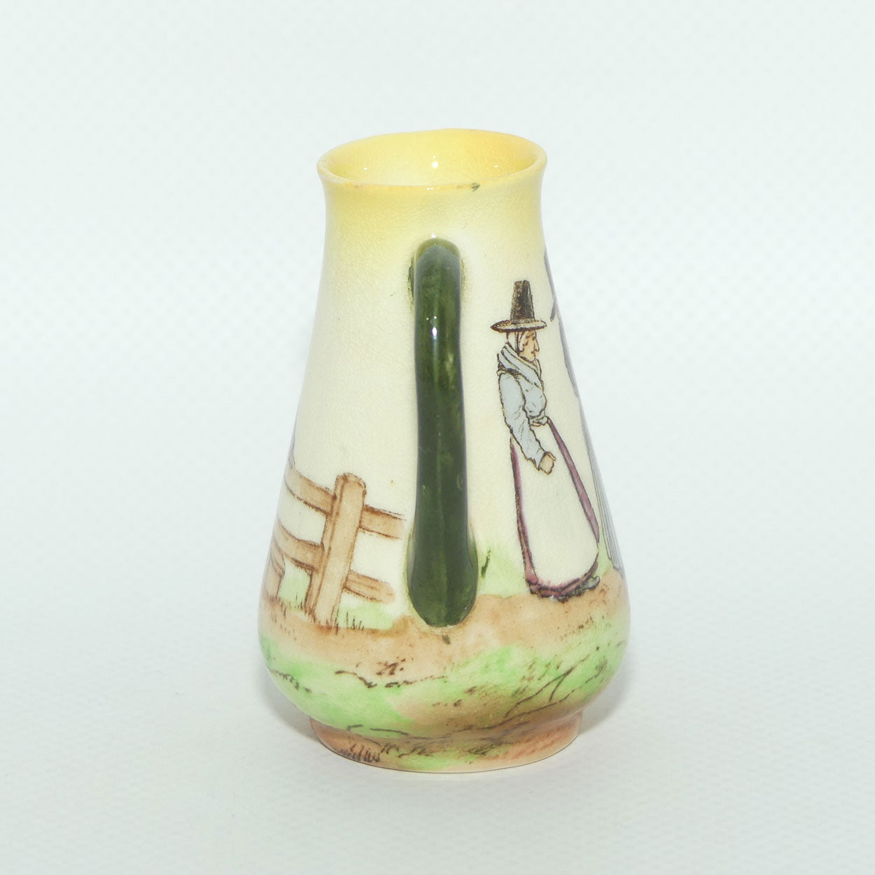 Royal Doulton Welsh miniature jug | Lady with Basket at Fence