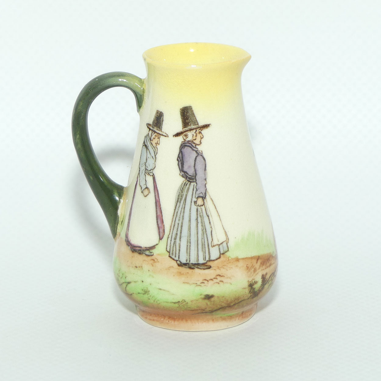 Royal Doulton Welsh miniature jug | Lady with Basket at Fence
