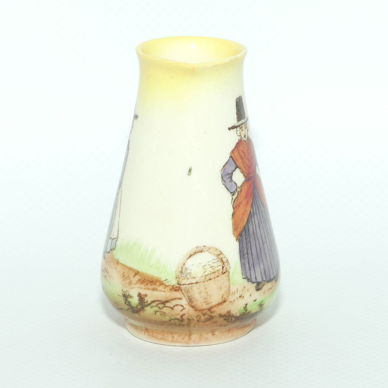 Royal Doulton Welsh miniature jug | Lady with Basket at Fence