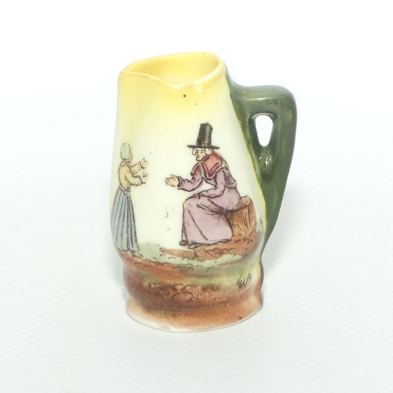 Royal Doulton Welsh miniature jug | Woman with Child | Both with Arms Out