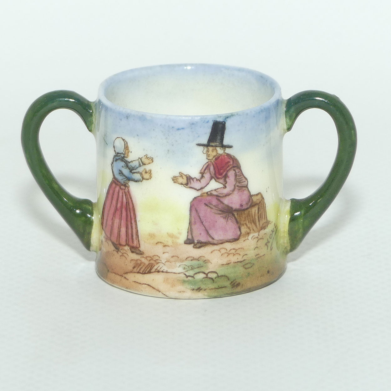 Royal Doulton Welsh miniature twin handle loving cup