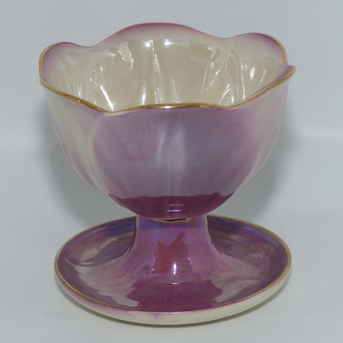 Wembley Pottery | Harlequin Lustre Comport | Grape