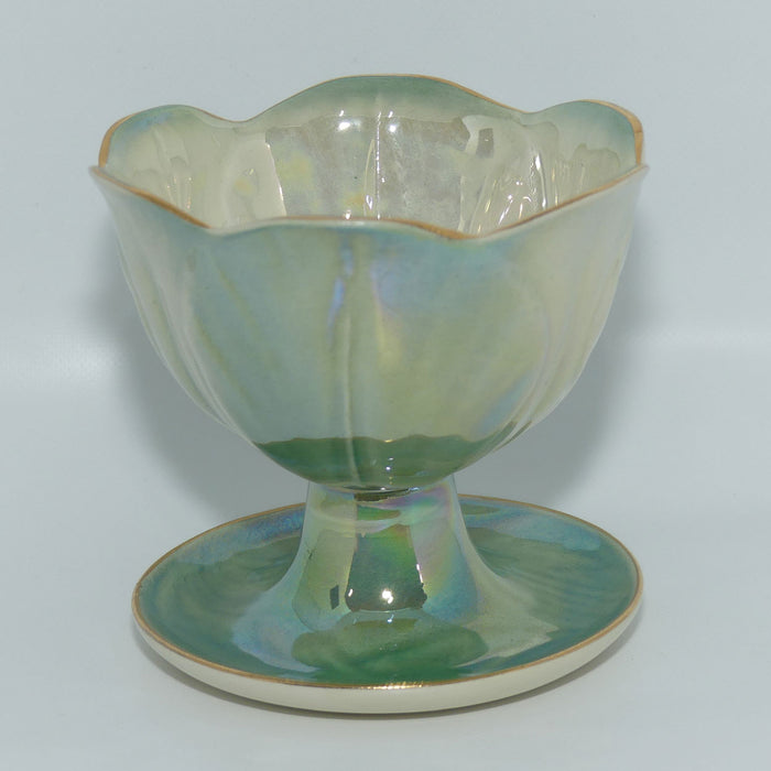 Wembley Pottery | Harlequin Lustre Comport | Mint Green